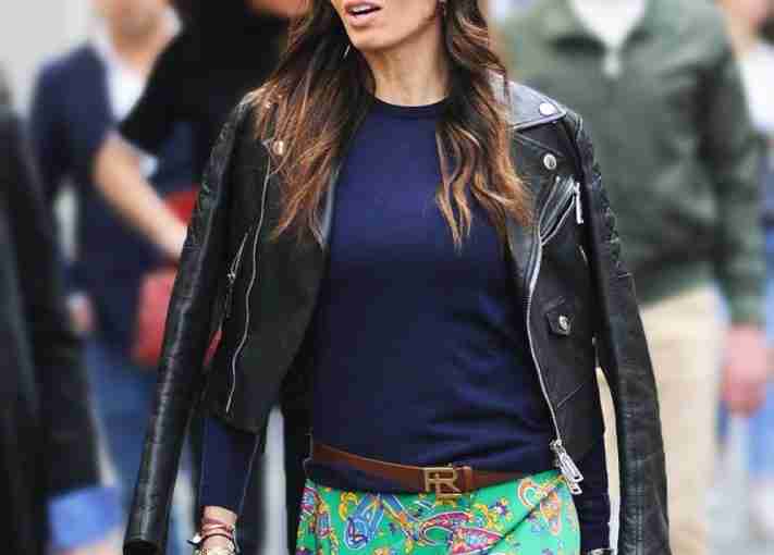 Elisabetta Gregoraci Milan 2022 Leather Jacket