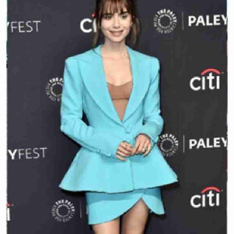 Emily In Paris Season 3 Lily Collins Blue Coat