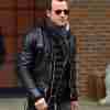 Justin Theroux Biker Style Leather Jacket