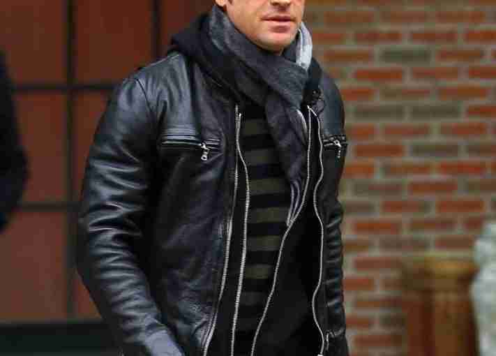 Justin Theroux Biker Style Leather Jacket