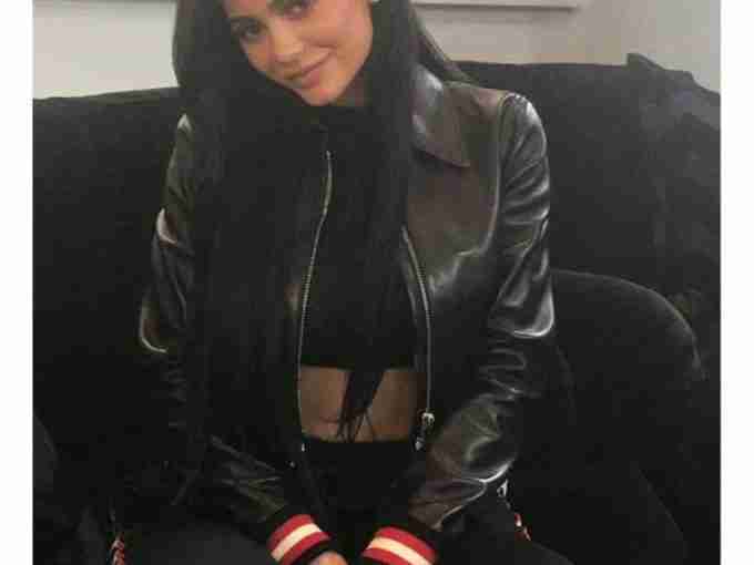 Kylie Jenner Street Style Leather Jacket
