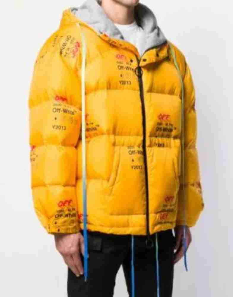 Lil Durk Print Yellow Puffer Jacket