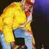 Lil Durk Print Yellow Puffer Zippered Jacket