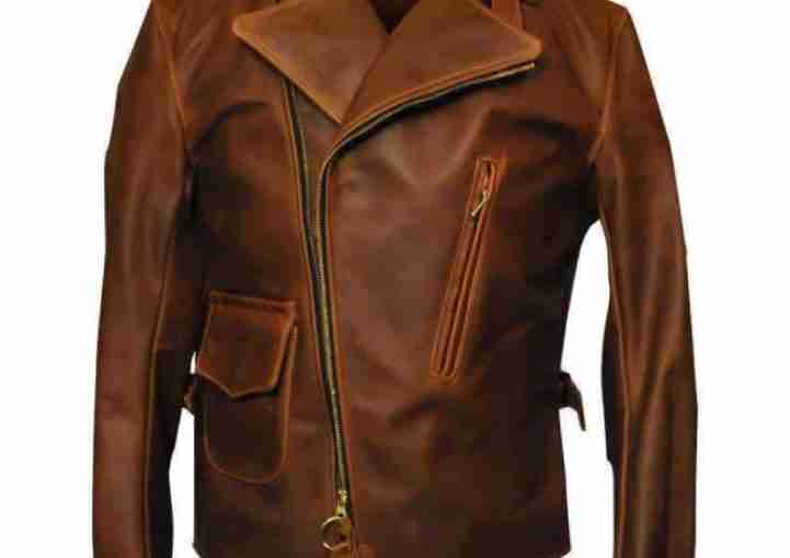 Mens Brando Cafe Racer Motorcycle Leather Jacket