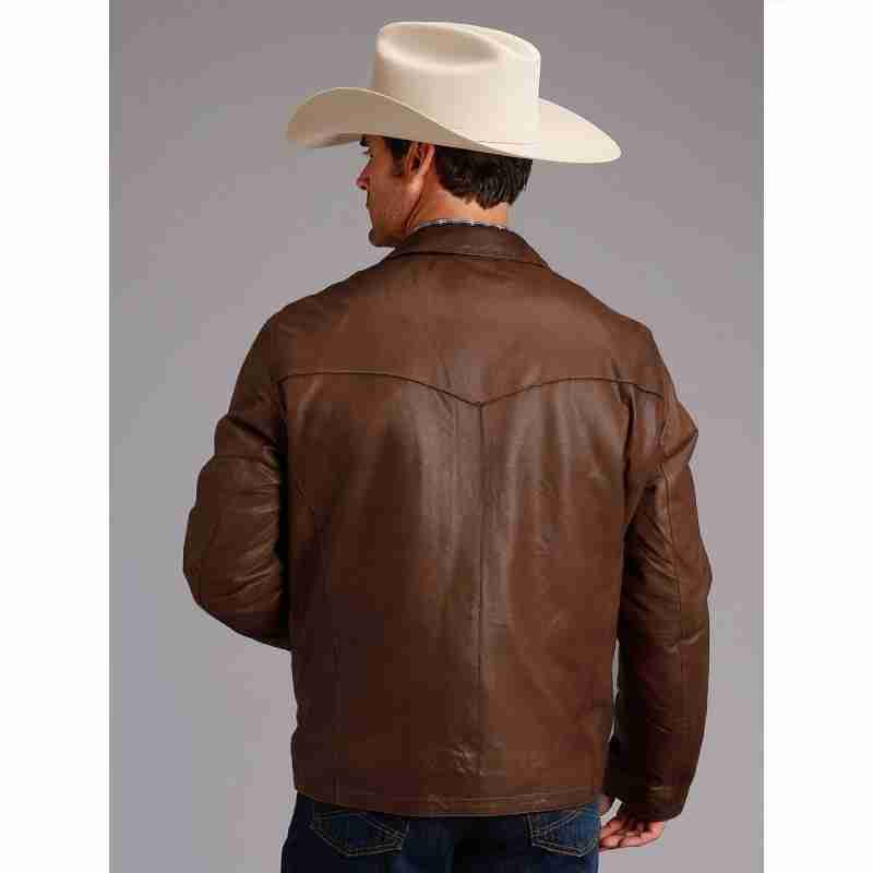 Mens Stylish Cowboy Brown Leather Jacket