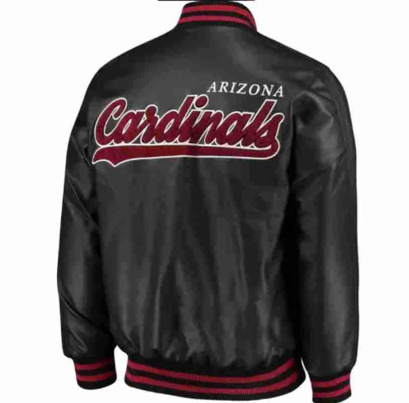 NFL Arizona Cardinals Black Leather Jacket