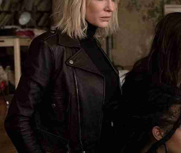 Oceans 8 Debbie Black Bikers Leather Jacket