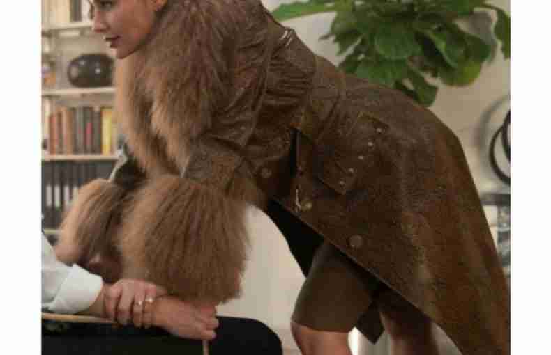 Red Notice 2021 Gal Gadot Brown Fur Leather Coat