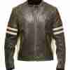 Royal Enfield Cafe Racer Brown Leather Jacket