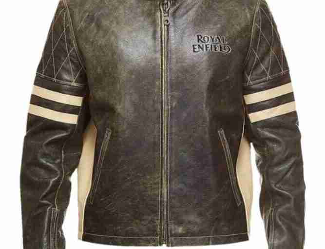 Royal Enfield Cafe Racer Brown Leather Jacket