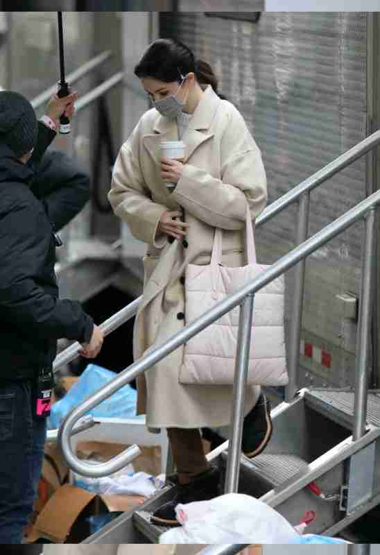 Selena Gomez White Wool Trench Coat