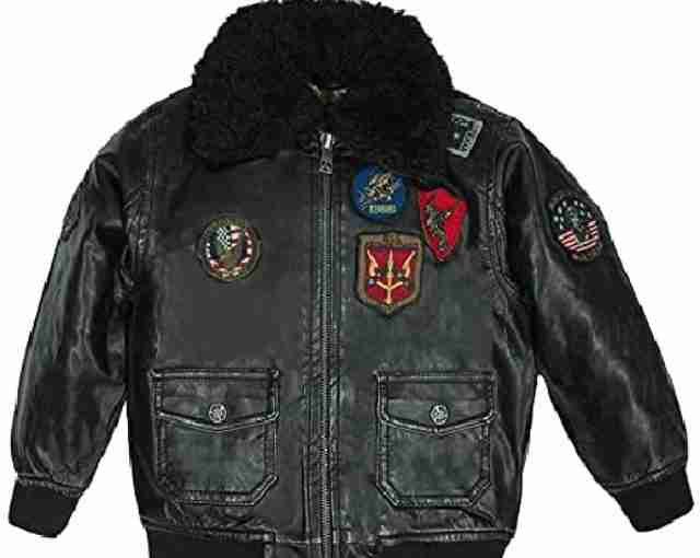 Top Gun Kid’s Black Leather Aviator Jacket