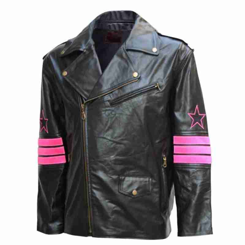 WWE Bret Hitman Hart Black Leather Jacket