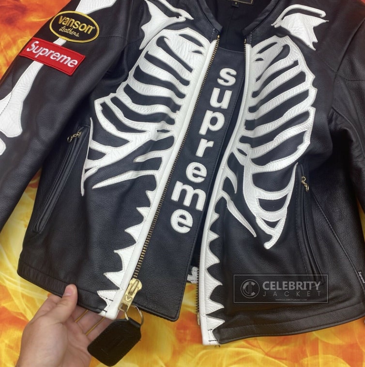 Supreme leather sales bones jacket