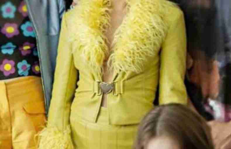 Do Revenge 2022 Drea Yellow Leather Jacket