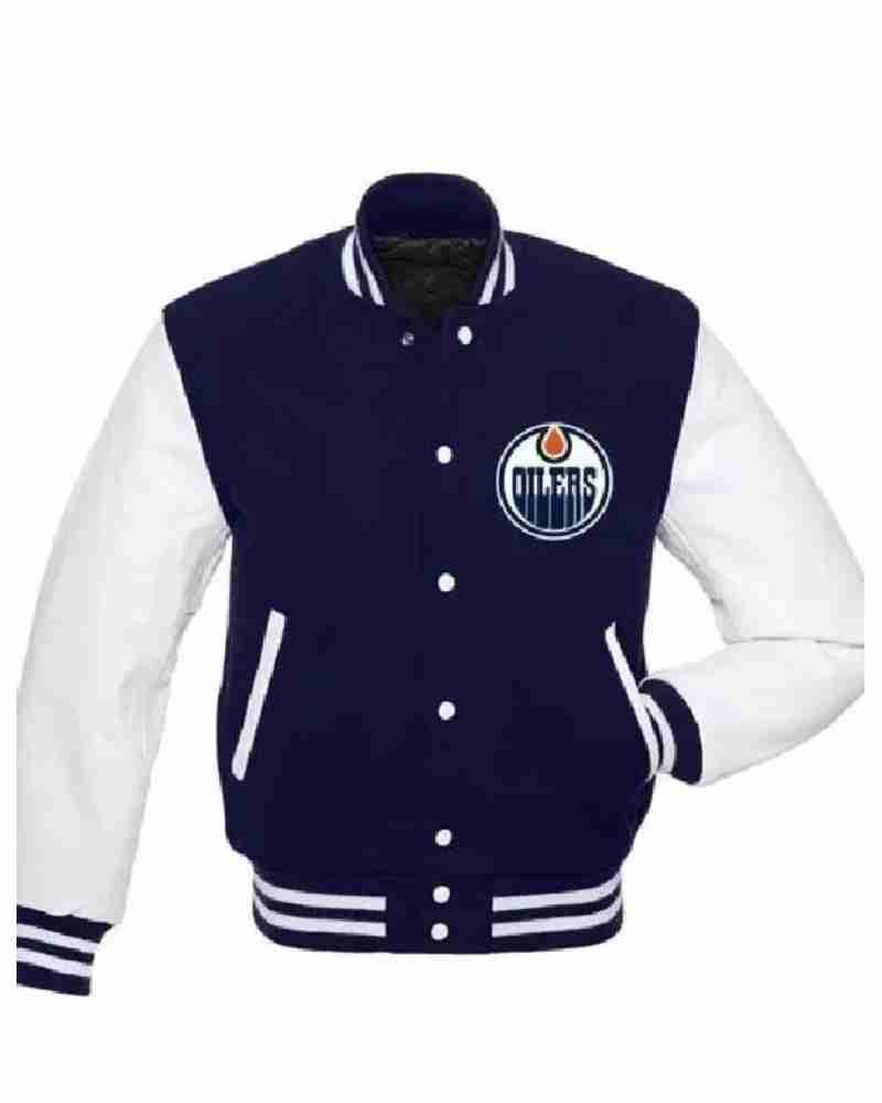 Edmonton Oilers Letterman Blue Jacket
