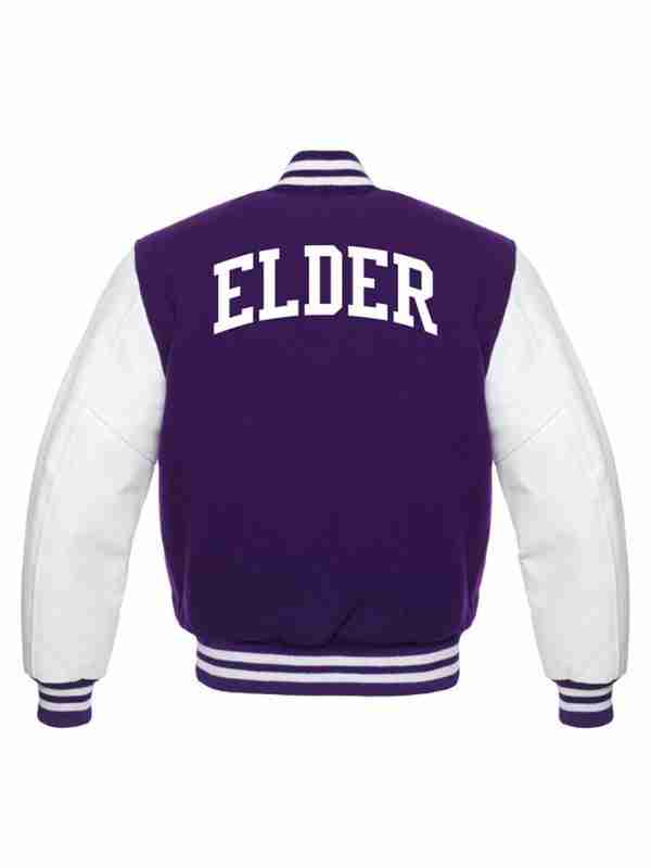 Elder Purple & White Varsity Jacket