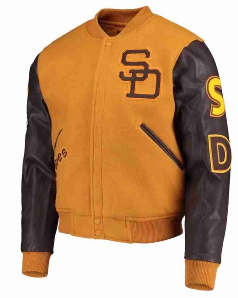 San Diego Padres Full-Zip Logo Brown Varsity Jacket