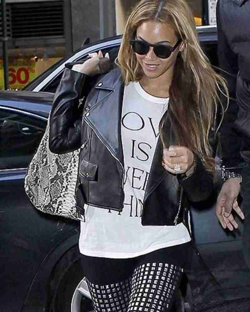 Beyonce Leather Biker Jacket