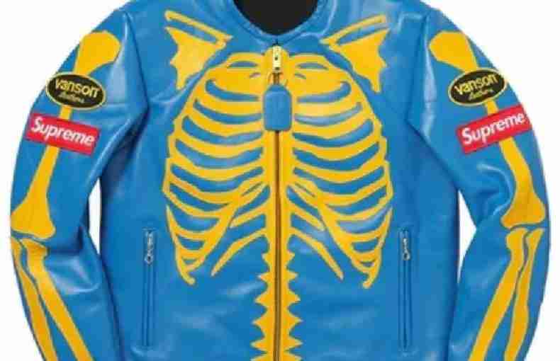 Men’s Blue Skeleton Vanson Leather Jacket