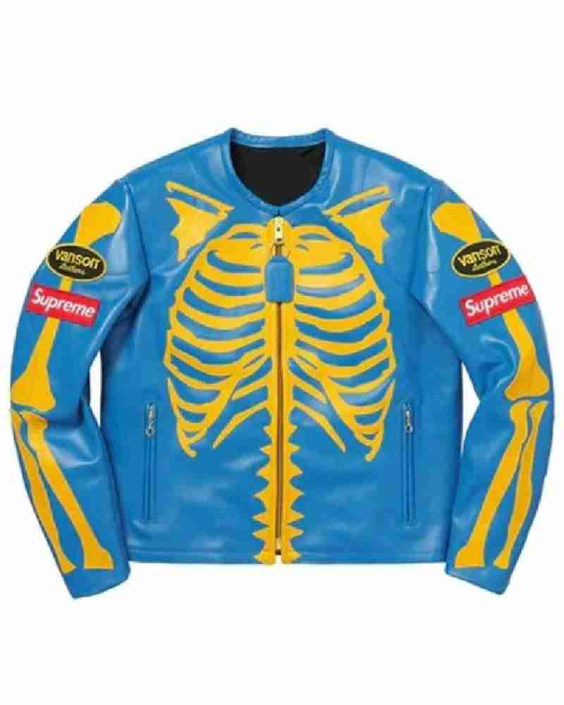 Men’s Blue Skeleton Vanson Leather Jacket