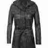 MK Black Premium Leather Black Coat