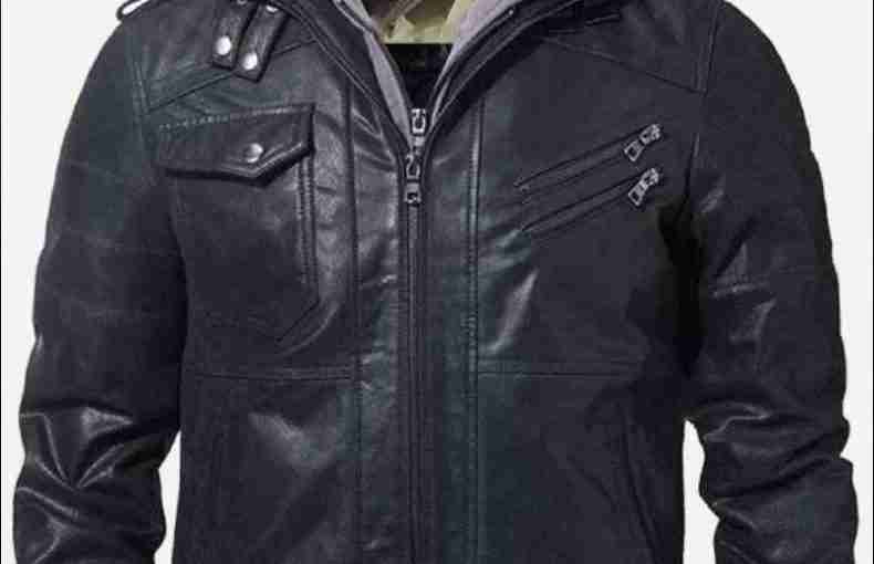 Black Bomber Real Sheepskin Hooded Leather Jacket