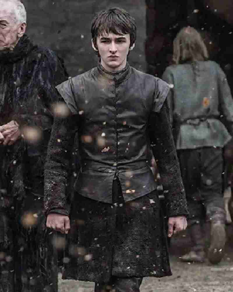 Isaac Hempstead Wright Game of Thrones Bran Stark Black Leather Vest