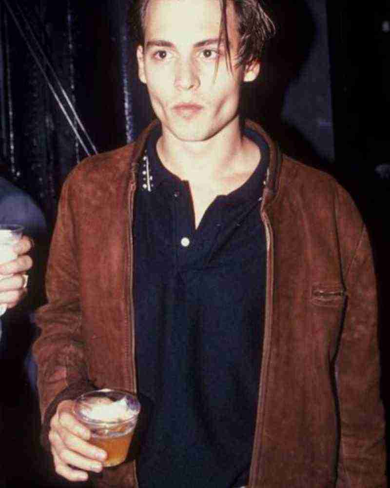 Johnny Depp Brown Suede Jacket For Men