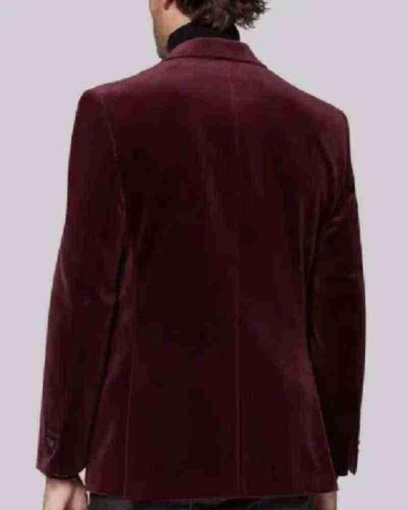 Men’s Burgundy Black Silk Lapels for Any Occasion Velvet Blazer Jacket