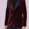 Men’s Burgundy Black Silk Lapels for Any Occasion Velvet Blazer Jacket