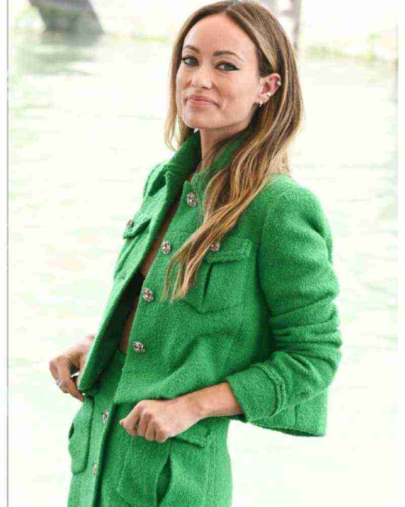 Olivia Wilde Green Wool Jacket