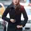 Power Angela Valdes Black Wool Coat