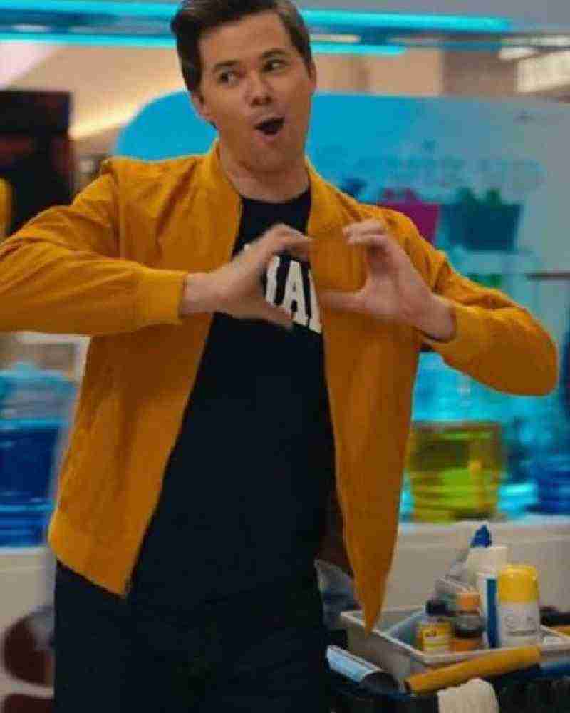 The Prom Trent Oliver Andrew Rannells Yellow Bomber Jacket