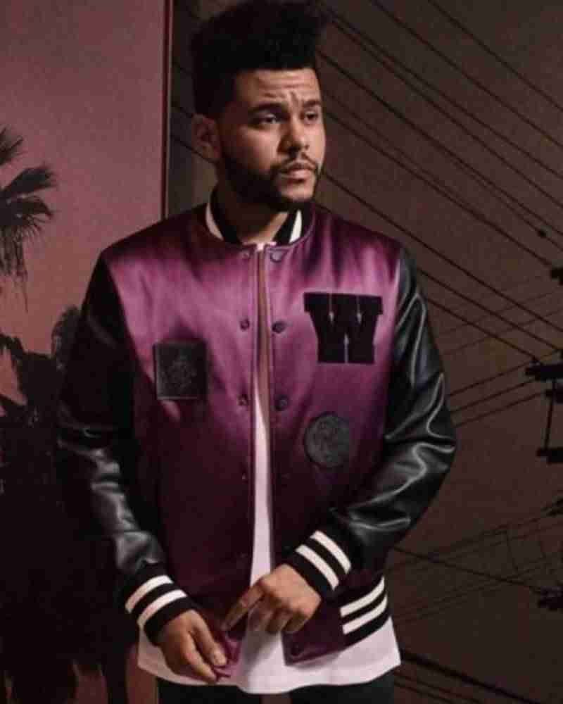 The Weeknd H&M Purple Satin Bomber Jacket