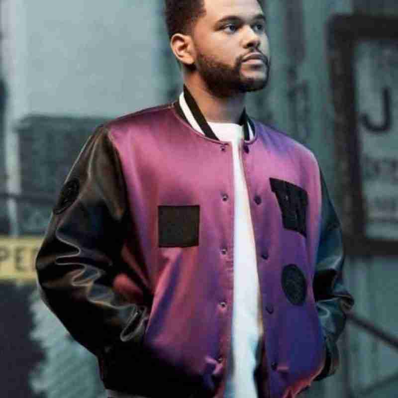 The Weeknd H&M Purple Satin Bomber Jacket