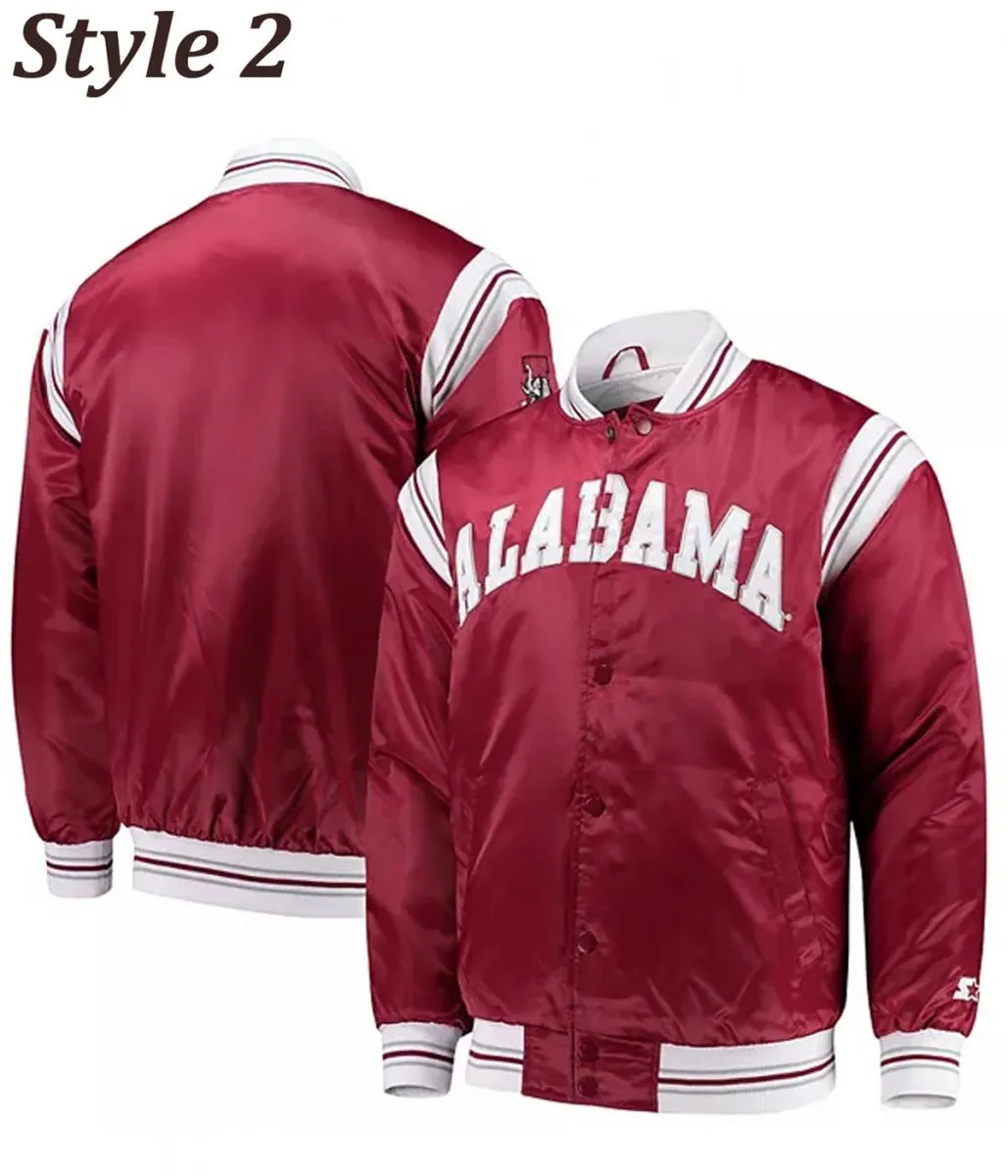 Alabama Crimson Tide Bomber Red Satin Jacket
