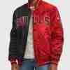 Chicago Bulls Red and Black Varsity Satin Jacket