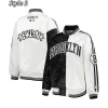Fast Break Brooklyn Nets Black & White Satin Jacket
