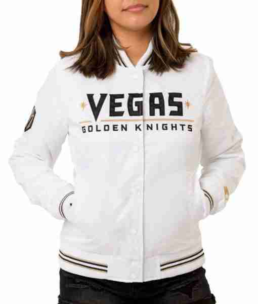 Golden Knights Vegas White Bomber Jacket