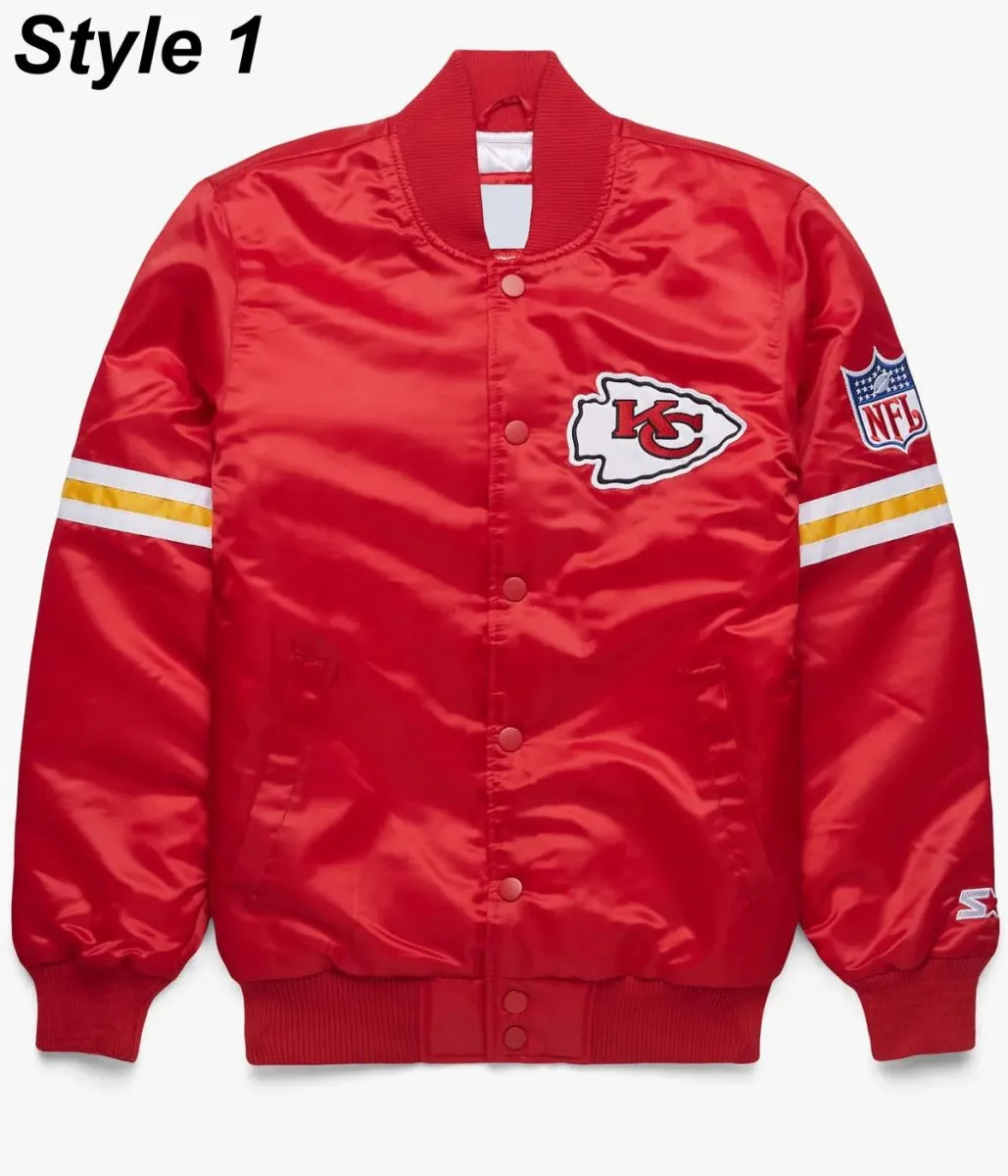 Kansas City Chiefs Satin Bomber Red Jacket