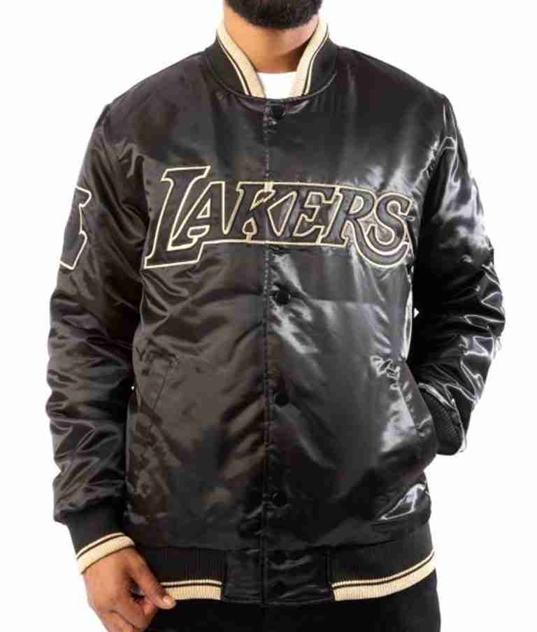 Los Angeles Lakers Black Gold Bomber Jacket