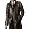 Men’s Alligator Brown Double Breasted Leather Coat