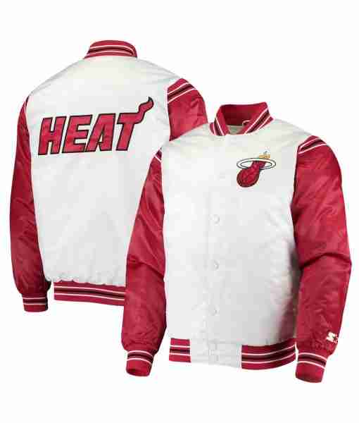 Miami Heat Renegade White Red Satin Jacket