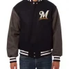 Milwaukee Brewers Varsity Black Gray Two Tone Jacket