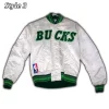 Milwaukee Bucks Ambassador Green & White Satin Jackets