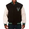 Milwaukee Bucks Black & White Varsity Jacket