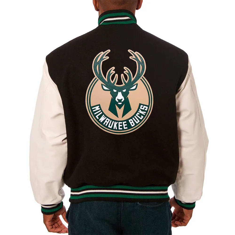 Milwaukee Bucks Black & White Varsity Jackets
