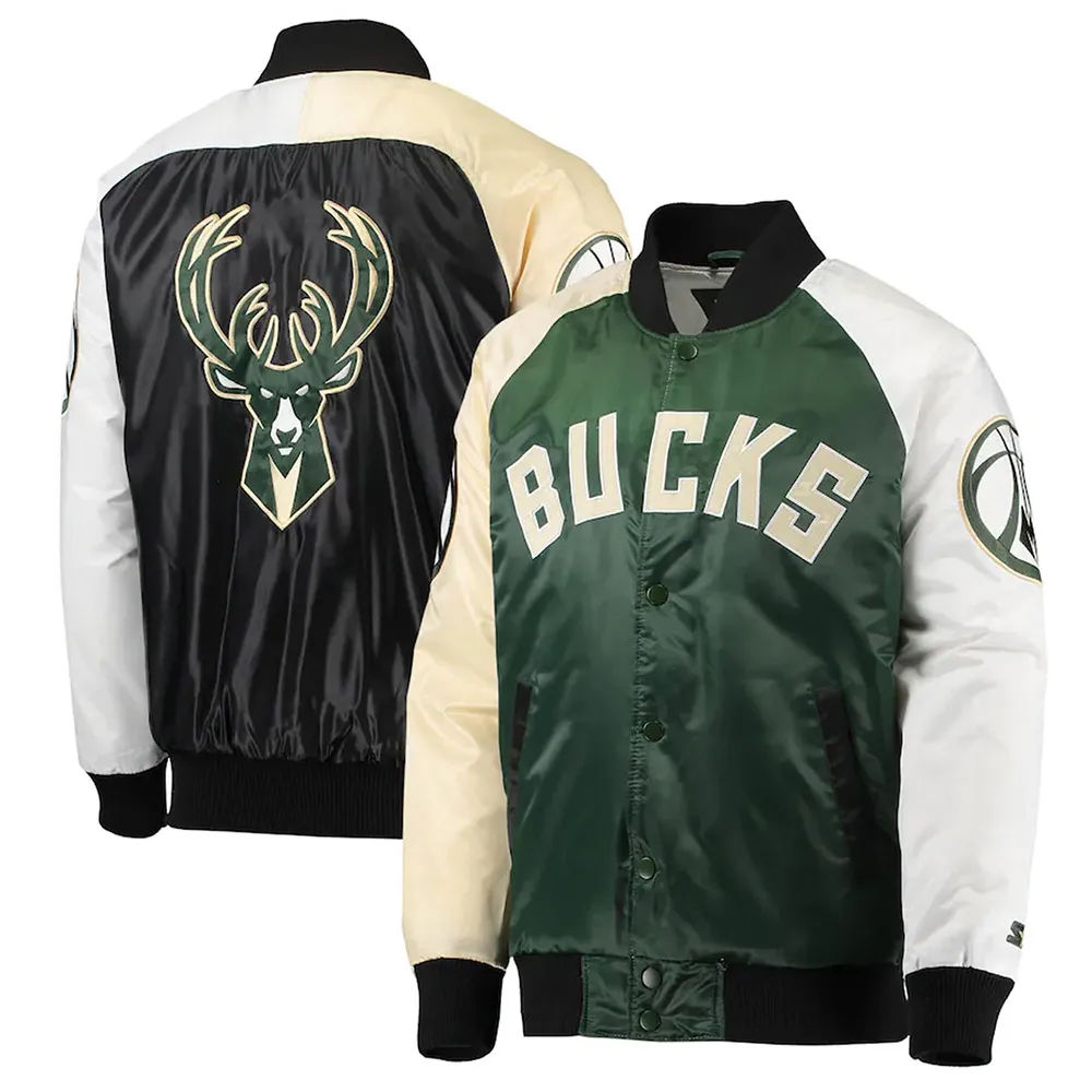 Milwaukee Bucks Tricolor Remix Satin Jacket