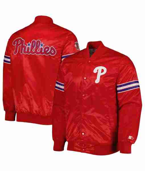 Philadelphia Phillies Pick & Roll Red Satin Jacket